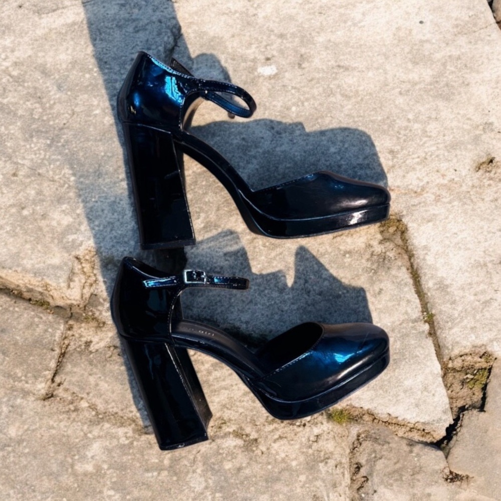 Madden Girl Black Patent Leather Mary Jane Platform Heels Sz 8.5 - Picture 4 of 10